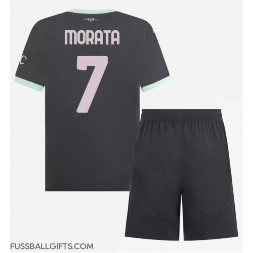 AC Milan Alvaro Morata #7 Fußballbekleidung 3rd trikot Kinder 2024-25 Kurzarm (+ kurze hosen)